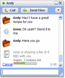 file recipe statusbar